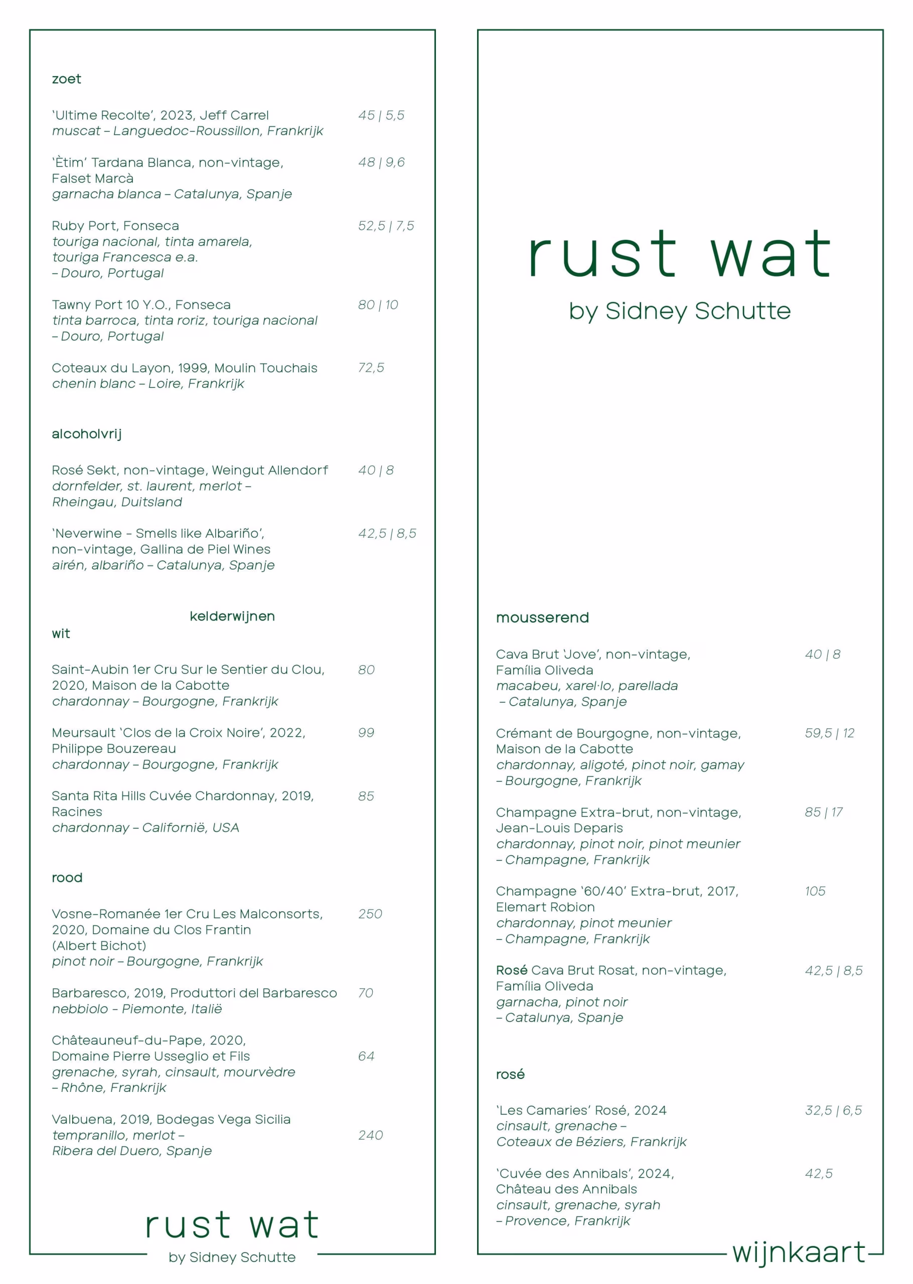 Wijnkaart Rust Wat 0425